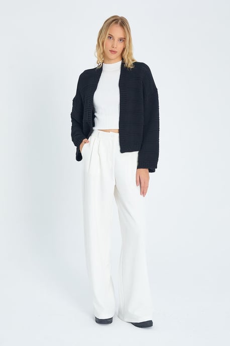 V-Ausschnitt Rippstrick-Cardigan - Image 2