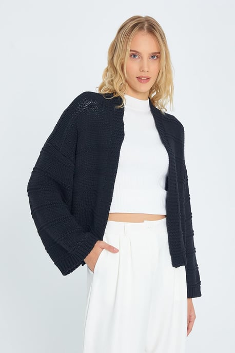 V-Ausschnitt Rippstrick-Cardigan - Image 3