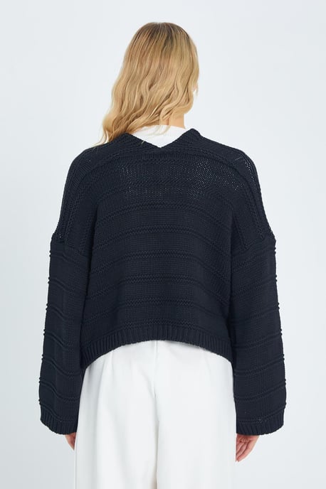 V-Ausschnitt Rippstrick-Cardigan - Image 6