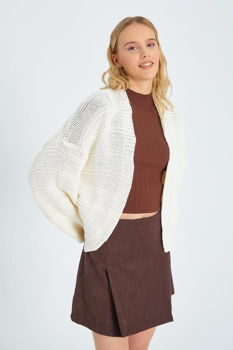 V-Ausschnitt Ribstrick-Cardigan - Image 3