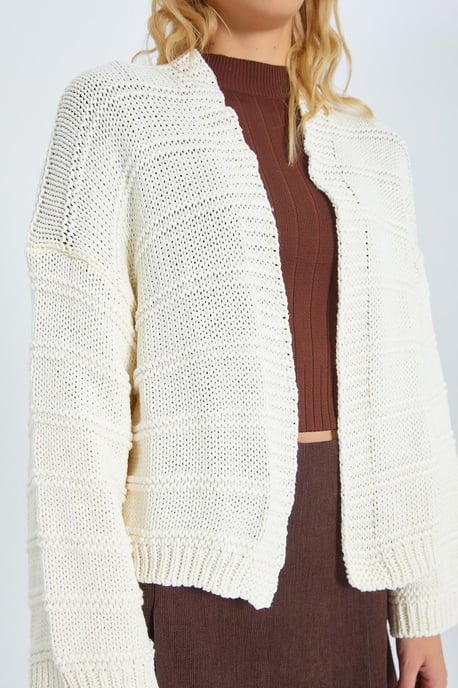 V-Ausschnitt Ribstrick-Cardigan - Image 4