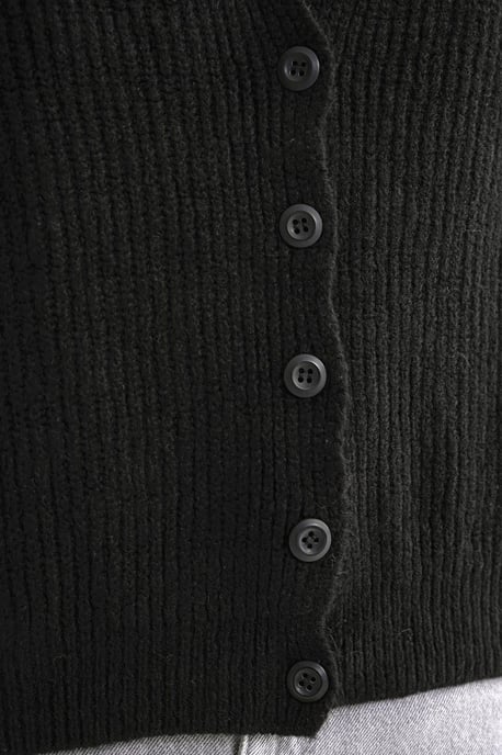 Strukturierter V-Ausschnitt Knopf-Cardigan - Image 6