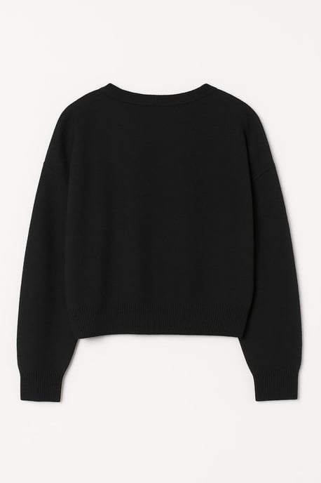 Rippstrick V-Ausschnitt Cardigan mit Bindeband - Image 2