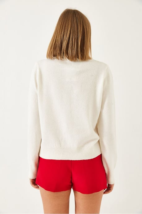 Herz-knöpfte Strickjacke - Image 4