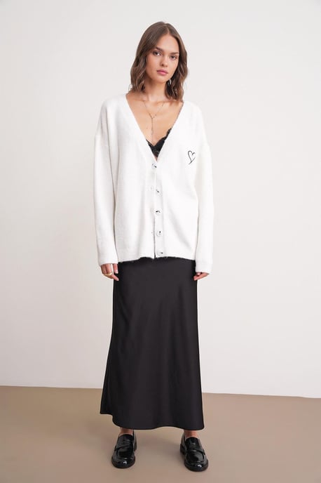 Oversized Strickjacke mit Herzdetails - Image 2