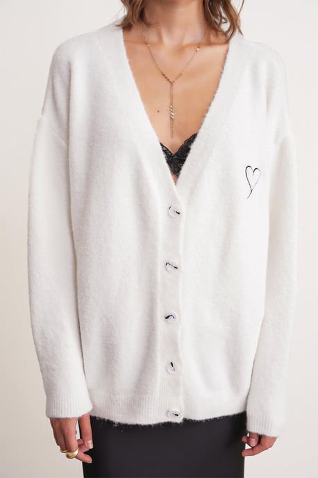 Oversized Strickjacke mit Herzdetails - Image 4