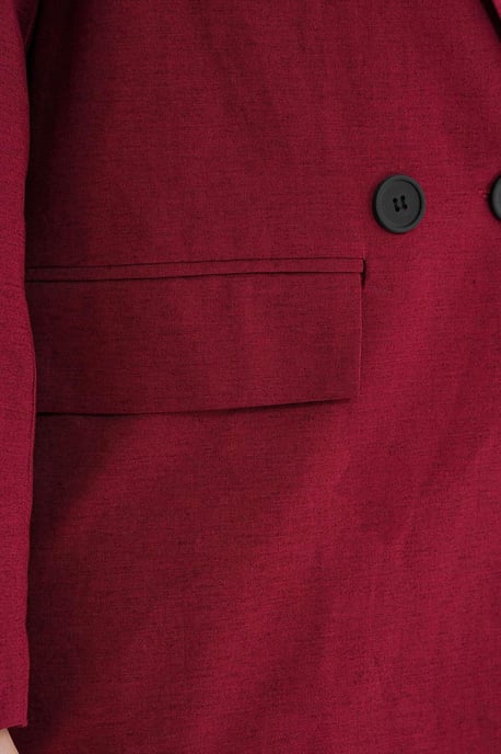Leinenmischung Knopfblazer Jacke - Image 5