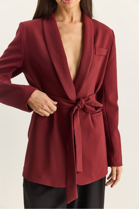 Regular Fit Blazerjacke mit Gürtel-Detail - Image 6