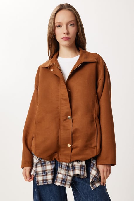 Oversized Gabardine-Jacke mit Reißverschluss - Image 4