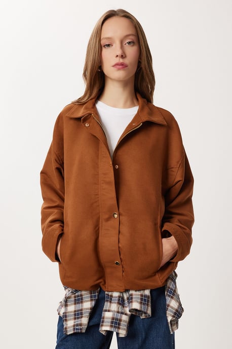 Oversized Gabardine-Jacke mit Reißverschluss - Image 5
