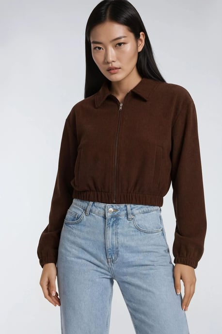 Lässig geschnittene Reißverschlussjacke mit Taschen - Image 5