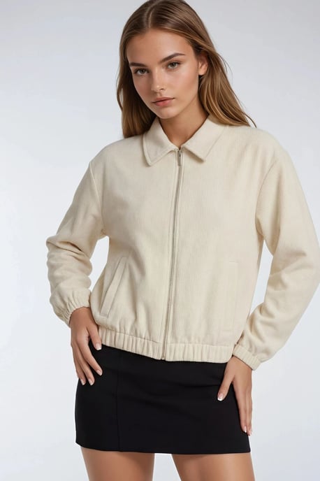 Lässige Passform Reißverschlusssjacke mit Taschen - Image 1