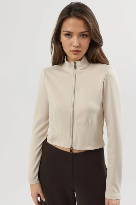 Taillierte Strickjacke mit Reißverschluss - Image 6
