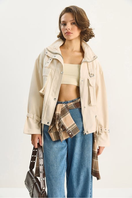 Übergroße Gabardine-Baumwolljacke - Image 2