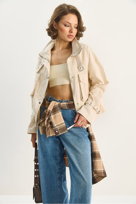 Übergroße Gabardine-Baumwolljacke - Image 3