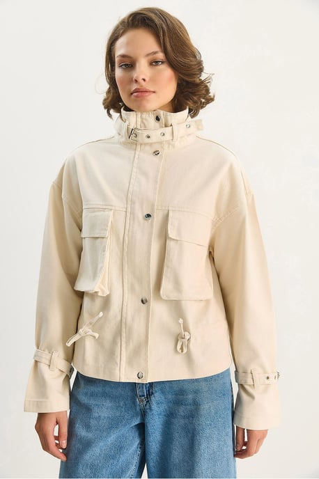 Übergroße Gabardine-Baumwolljacke - Image 4