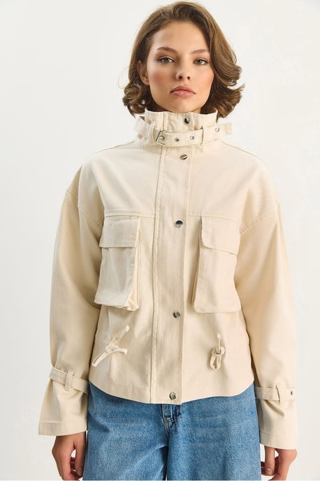 Übergroße Gabardine-Baumwolljacke - Image 5