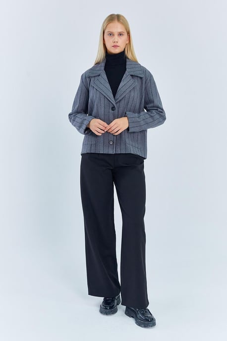 Übergroße Gestreifte Knopfjacke - Image 3