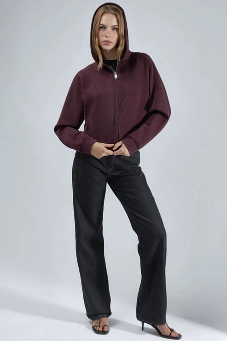 Kapuzensweatjacke mit durchgehendem Reißverschluss und Taschen - Image 2