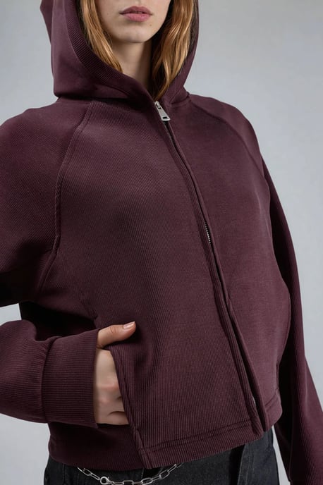 Kapuzensweatjacke mit durchgehendem Reißverschluss und Taschen - Image 5