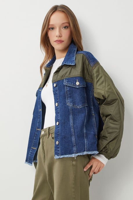 Knopfleiste Jeans-Cropjacke - Image 2