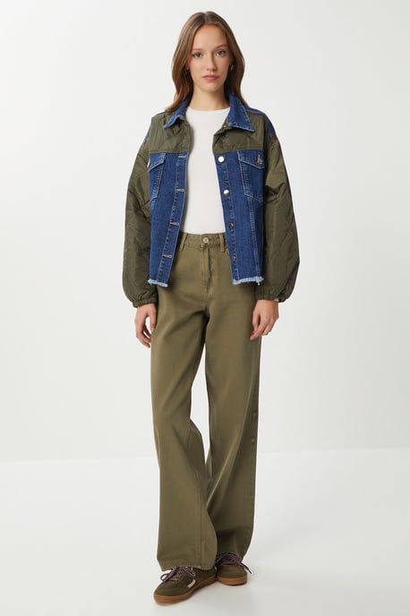 Knopfleiste Jeans-Cropjacke - Image 3