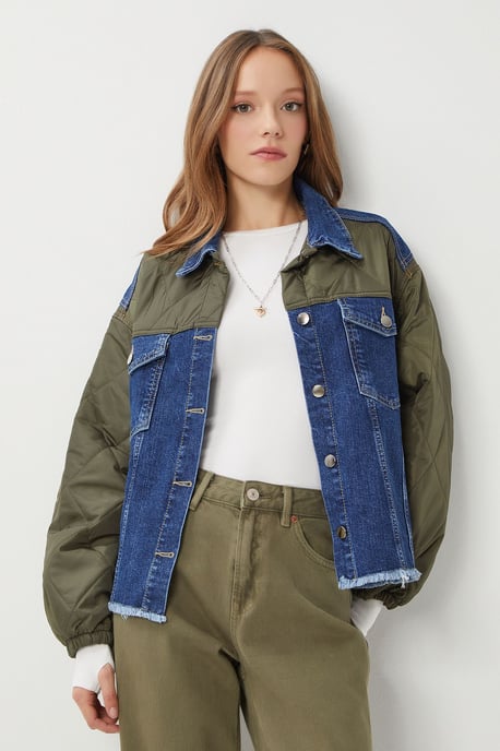 Knopfleiste Jeans-Cropjacke - Image 4