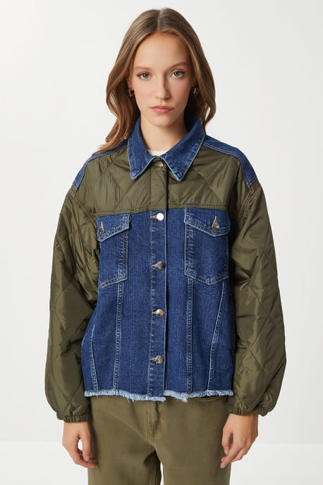 Knopfleiste Jeans-Cropjacke - Image 5