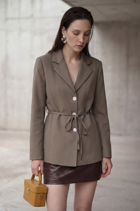 Blazerjacke mit Bindeband aus Krepp - Image 4