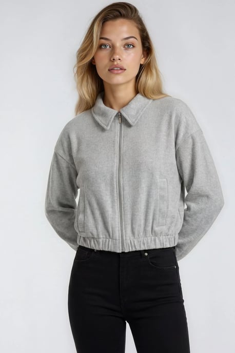 Lässig geschnittene Reißverschlussjacke mit Taschen - Image 2
