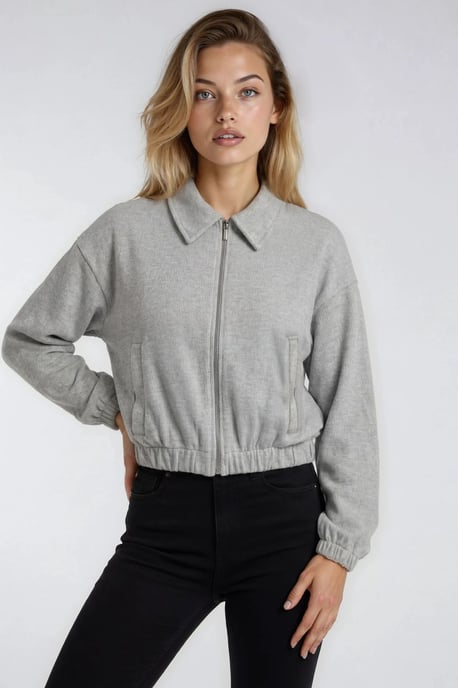 Lässig geschnittene Reißverschlussjacke mit Taschen - Image 3