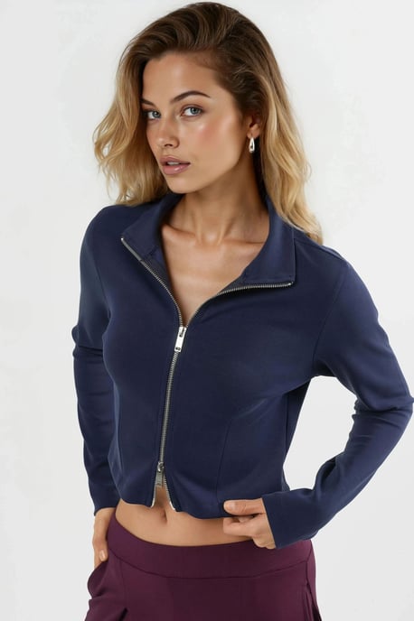 Taillierte Strickjacke mit Reißverschluss - Image 2