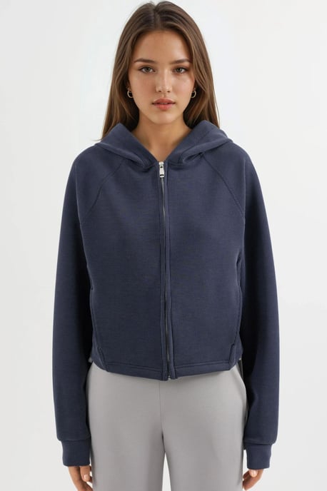 Kapuzensweatjacke mit durchgehendem Reißverschluss und Taschen - Image 6