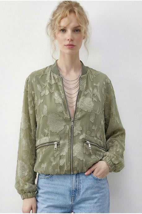 Blumen Oversized Bomberjacke - Image 2