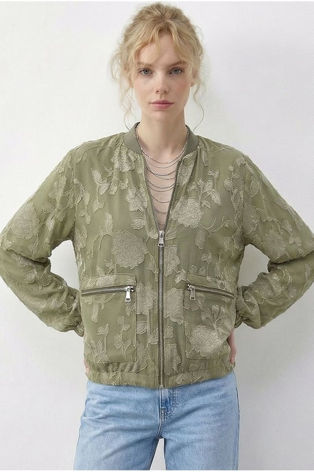 Blumen Oversized Bomberjacke - Image 4