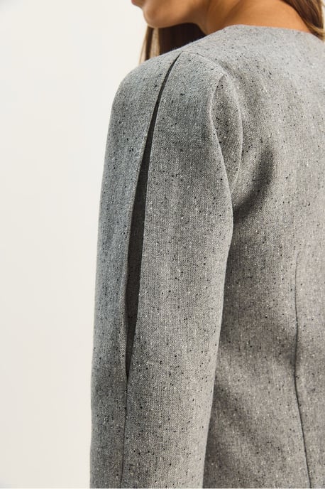Strukturierte Jacke mit offener Kragen und Futter - Image 6