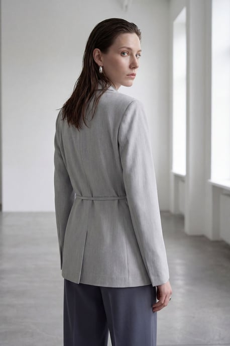 Blazerjacke mit Krawattendetail aus Crepe - Image 2