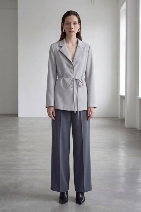 Blazerjacke mit Krawattendetail aus Crepe - Image 4