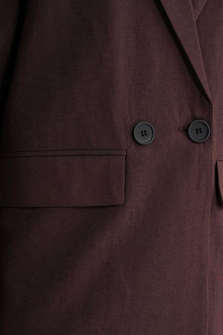 Leinenmischung Knopfblazer Jacke - Image 4