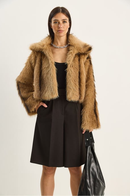 Musterhafte Plüsch-Faux-Fur-Jacke - Image 3