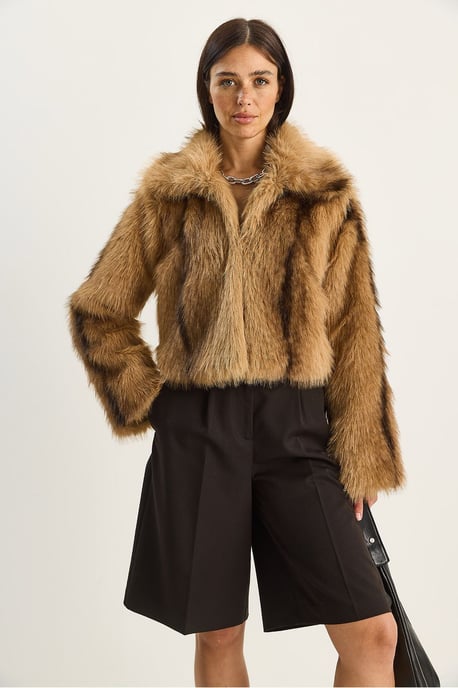Musterhafte Plüsch-Faux-Fur-Jacke - Image 6