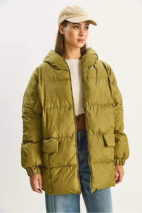 Kapuzensackjacke in Übergröße aus dickem Puffer-Material - Image 2