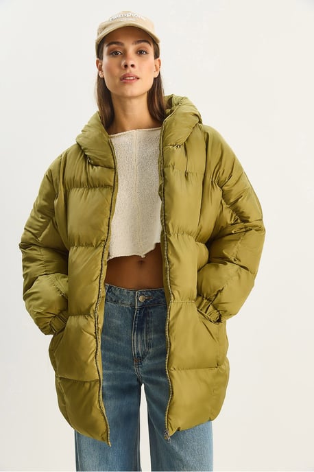 Kapuzensackjacke in Übergröße aus dickem Puffer-Material - Image 3