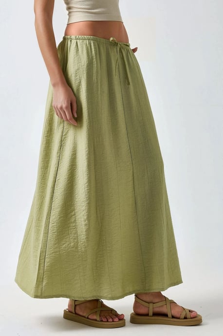 Kordelzug-Taille A-Linien Maxi-Rock - Image 2
