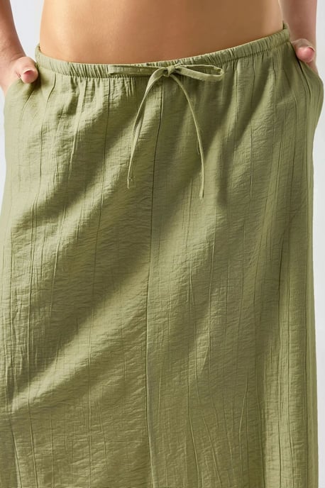 Kordelzug-Taille A-Linien Maxi-Rock - Image 5