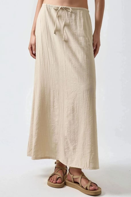 Kordelzug-Taille A-Linien Maxi-Rock - Image 1