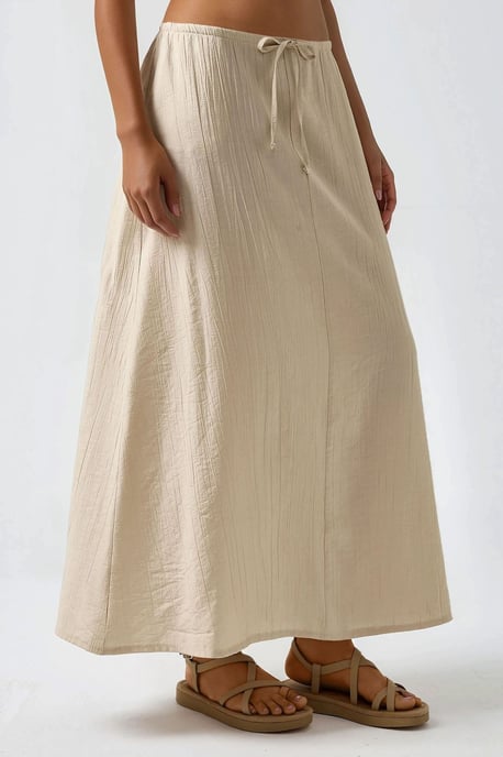 Kordelzug-Taille A-Linien Maxi-Rock - Image 2