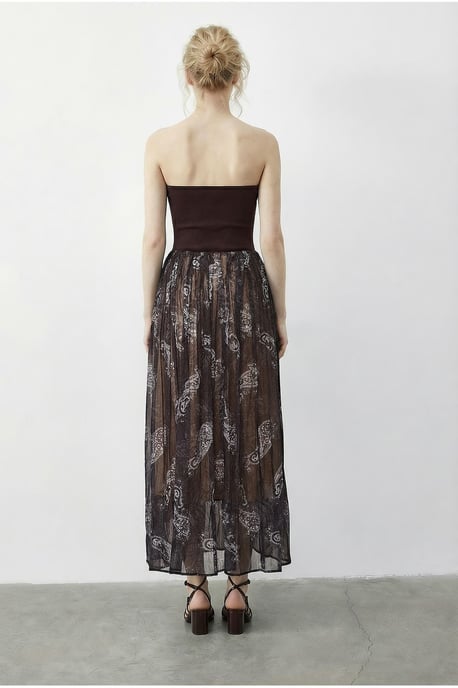 Hochtailler Paisley Maxi-Rock mit Gürtel - Image 5