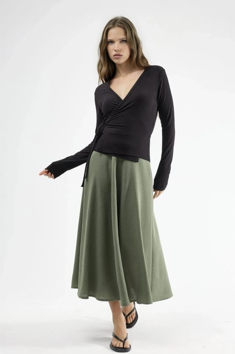 Hochtaillierter, strukturierten A-Linien-Maxikleid - Image 5