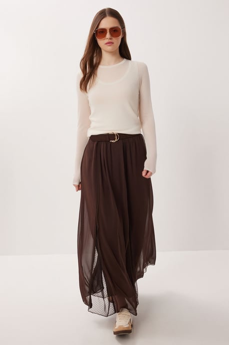 Hoch taillierter Maxi-Rock aus Chiffon - Image 2